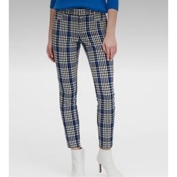 NWOT Banana Republic Women’s Modern Sloan Skinny Plaid Pant Blue/White Size 2 - Picture 7 of 7